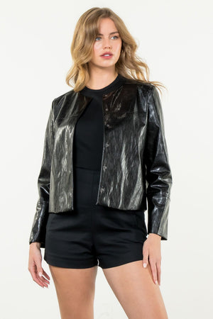 VEGAN LEATHER JACKET-BLACK