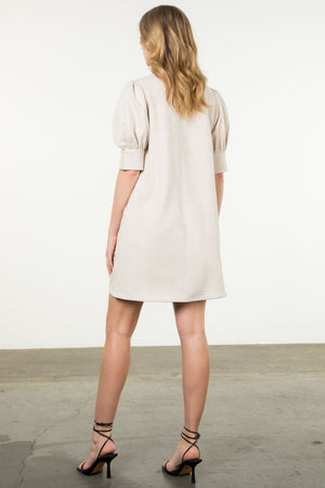 VEGAN SUEDE DRESS-CREAM