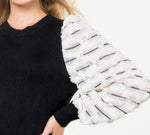 KNIT TOP WITH SLEEVE DETAIL