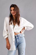 SUMMER DAYDREAM BUTTON DOWN-IVORY