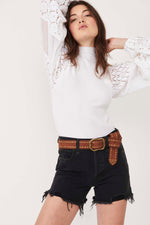 ALPINE STUDDED BELT-COGNAC