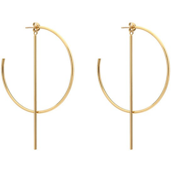 GOLD HOOPS WITH BAR