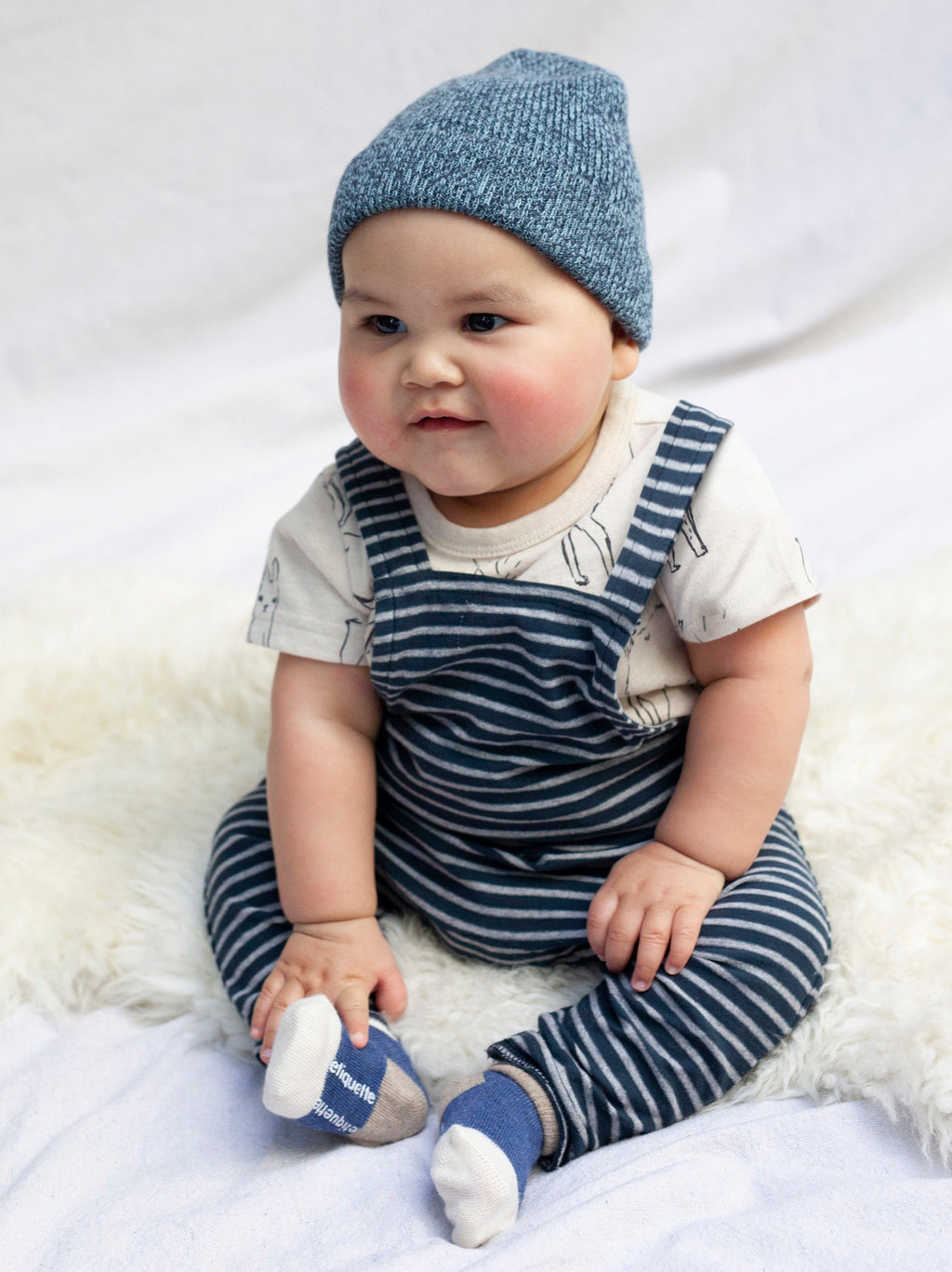STRIPED OVERALL SET