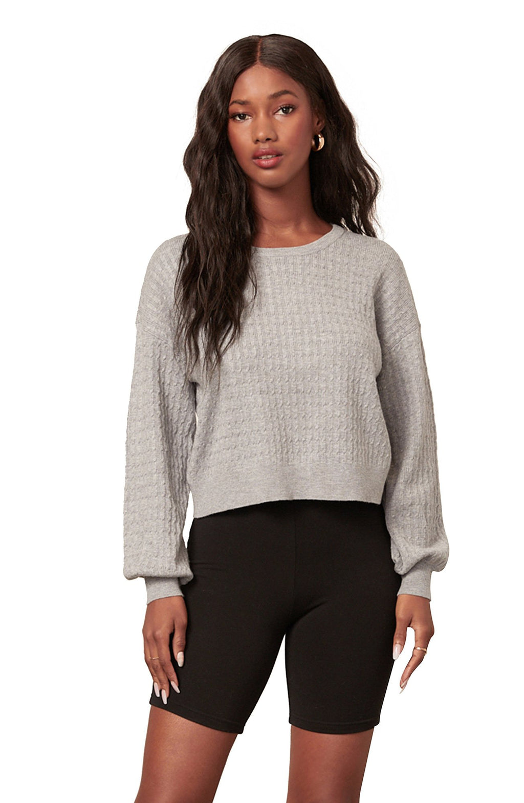 GREY CABLE TOP