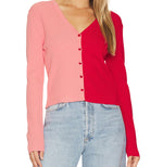 PHOEBE CARDIGAN - PINK/RED