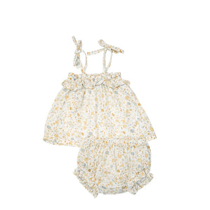 RUFFLE TOP AND BLOOMER - FLAXEN FLORAL