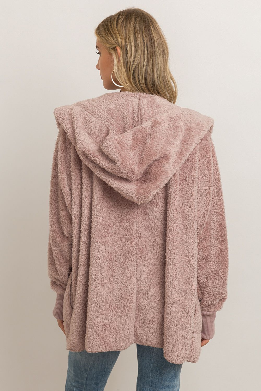 COZY OPEN CARDIGAN-LILAC