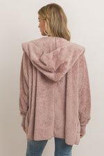COZY OPEN CARDIGAN-LILAC