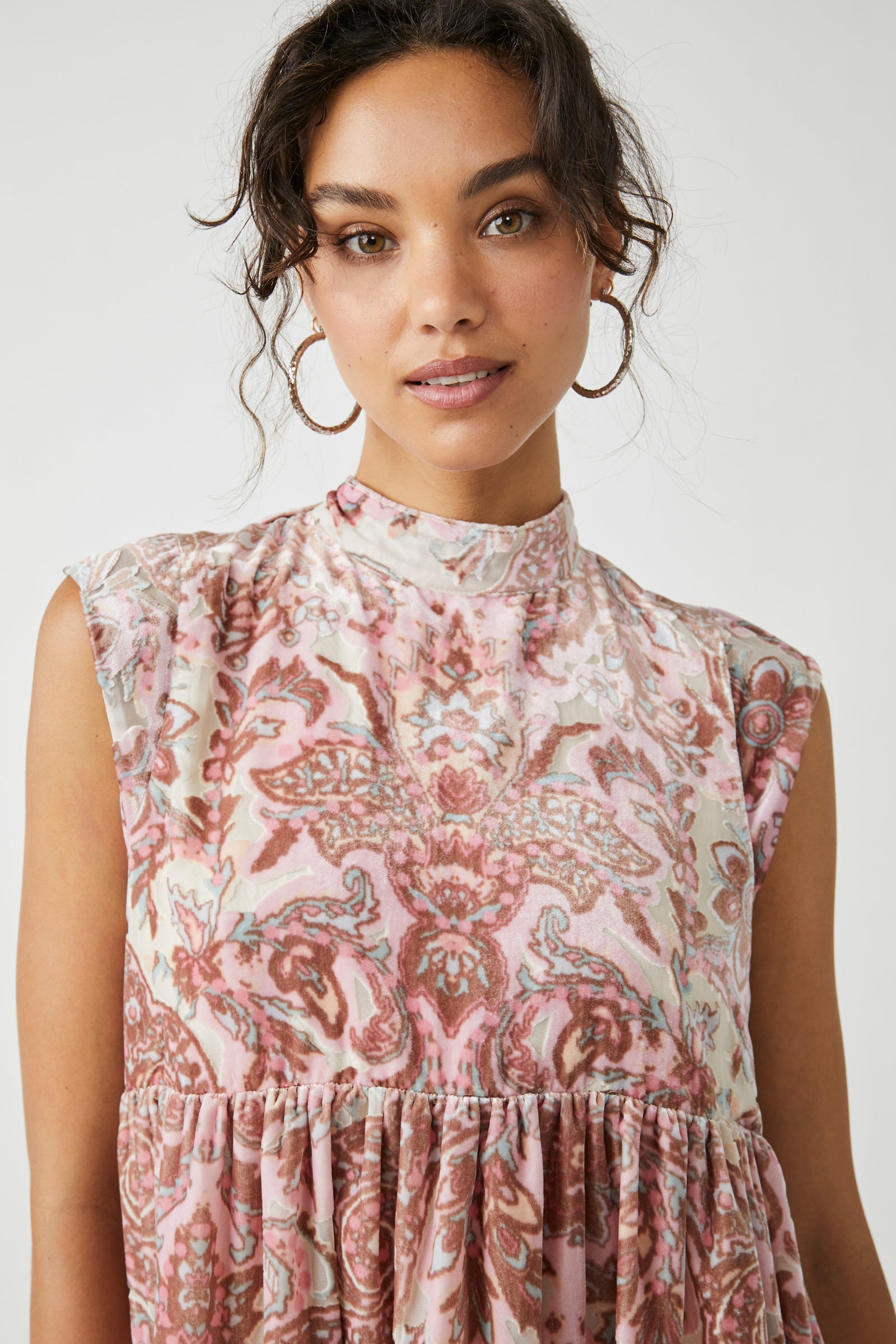 all the time velvet mini dress Free People All the Time Velvet Mini Dress in Petal Combo